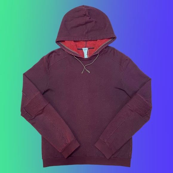 Men's Burgundy Retro Hoodie - Picture 1 of 5